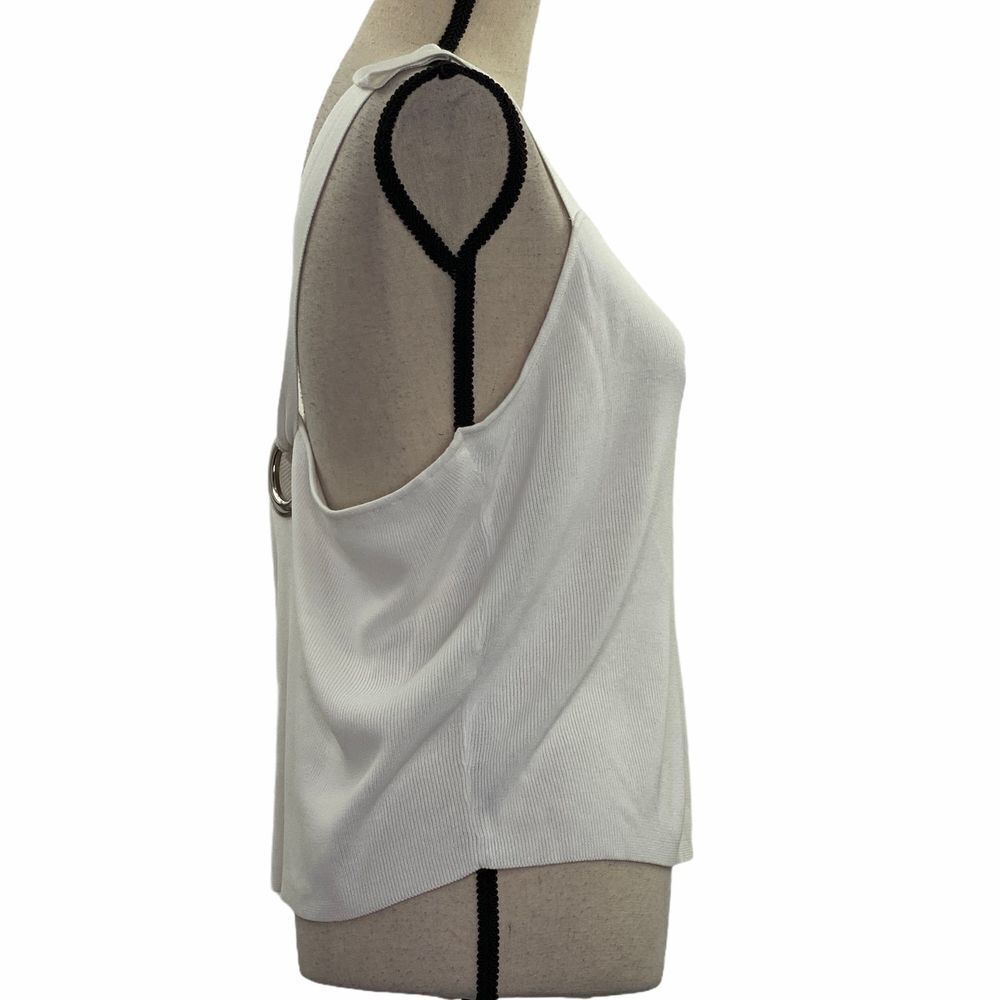 LEITH Grommet Detail White Halter Sweater Tank 1X - Picture 3 of 12